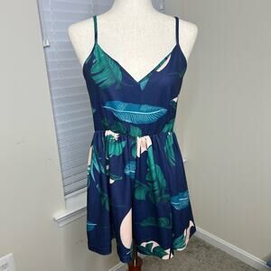 Romper Size Medium Green Blue Summer Beach